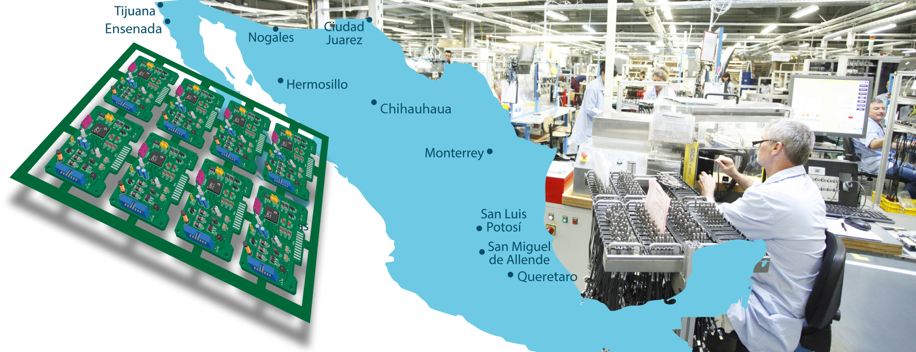 Mexico Manufacturing Map PCB 8-UP-2