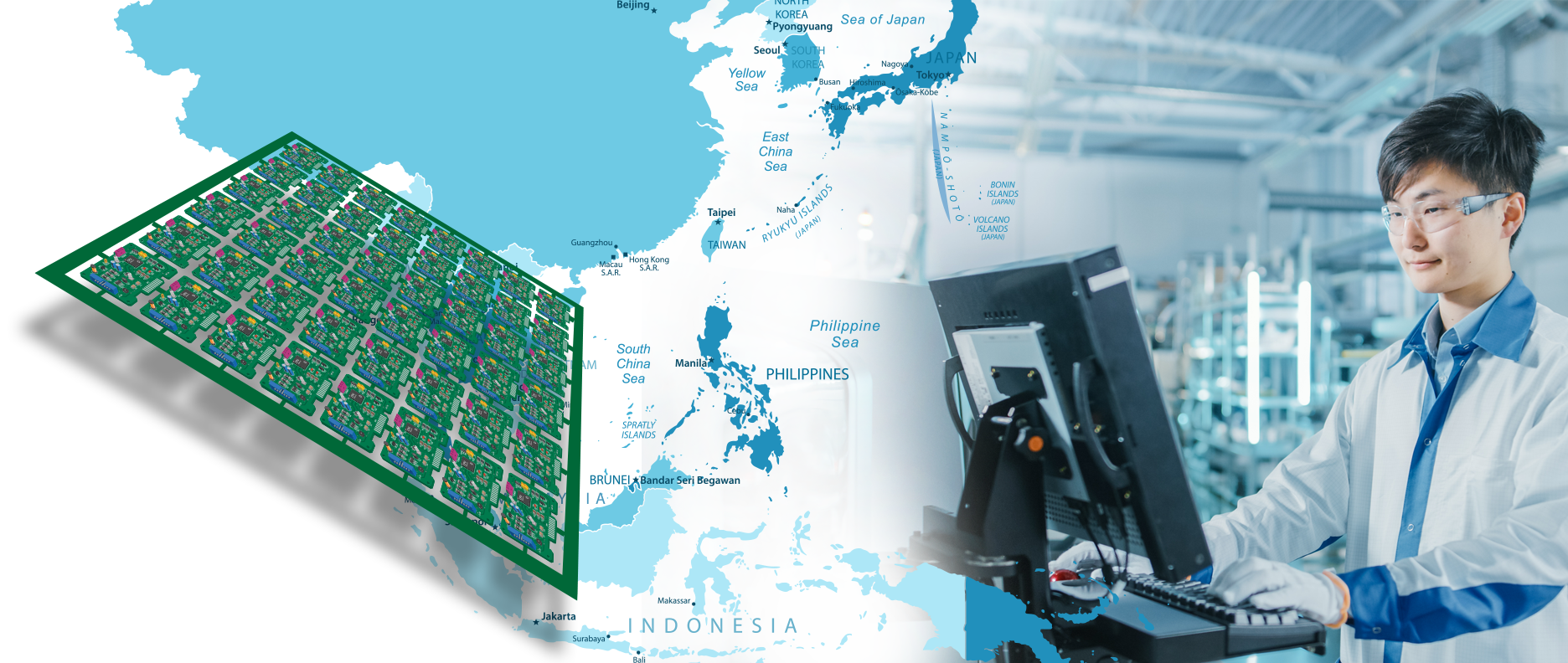 SE Asia Manufacturing map 48-Up PCB
